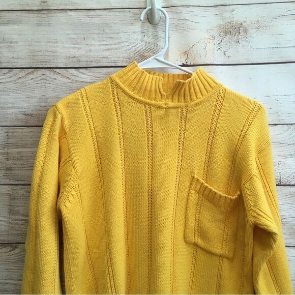 VINTAGE LIZWEAR CROPPED SWEATER IN MUSTARD YELLOW - Picture 2 of 5